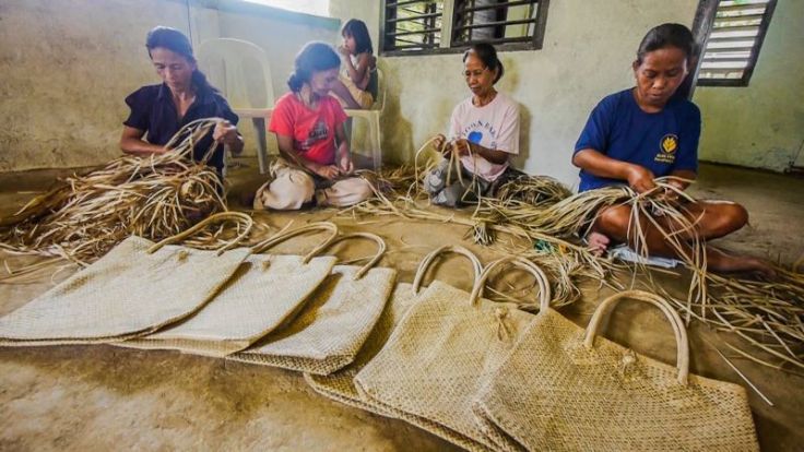 The complimentary buri bags are woven by the Buri Pandan Weavers' Association, a 66 member-strong women's group that started off with just three members in 2003.